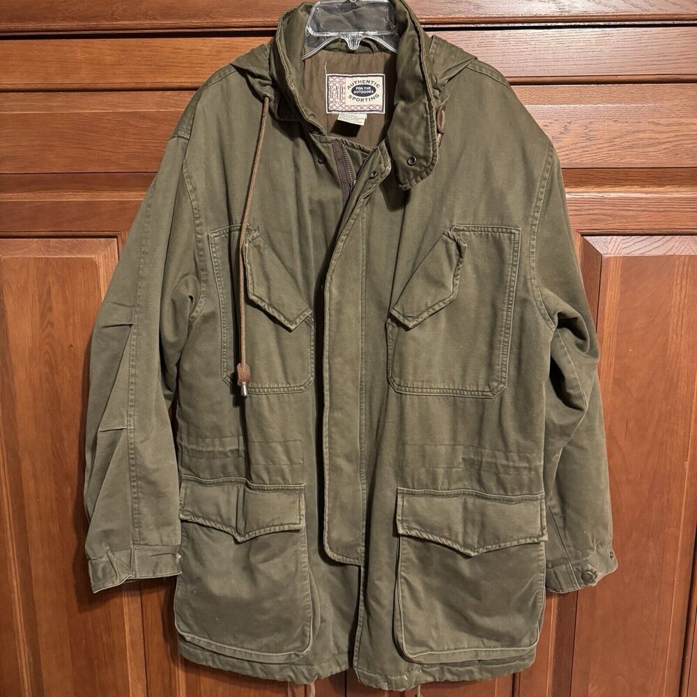Vintage Gap Womens Utility Trench Jacket Size S Green Drawstring